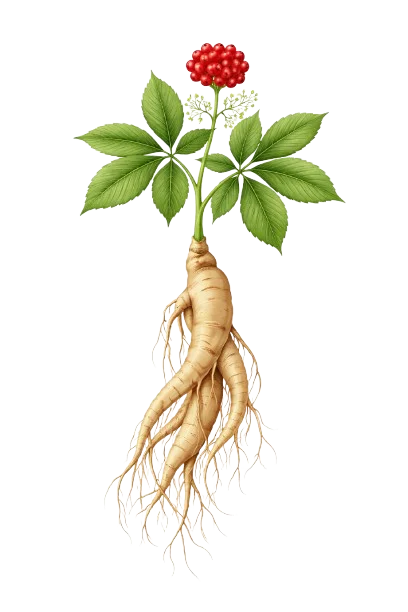 Panax ginseng — známy adaptogén, ktorý podporuje celkovú pohodu.